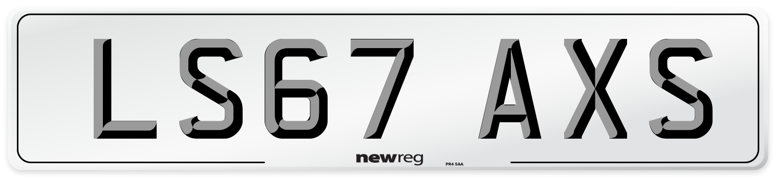 LS67 AXS Number Plate from New Reg